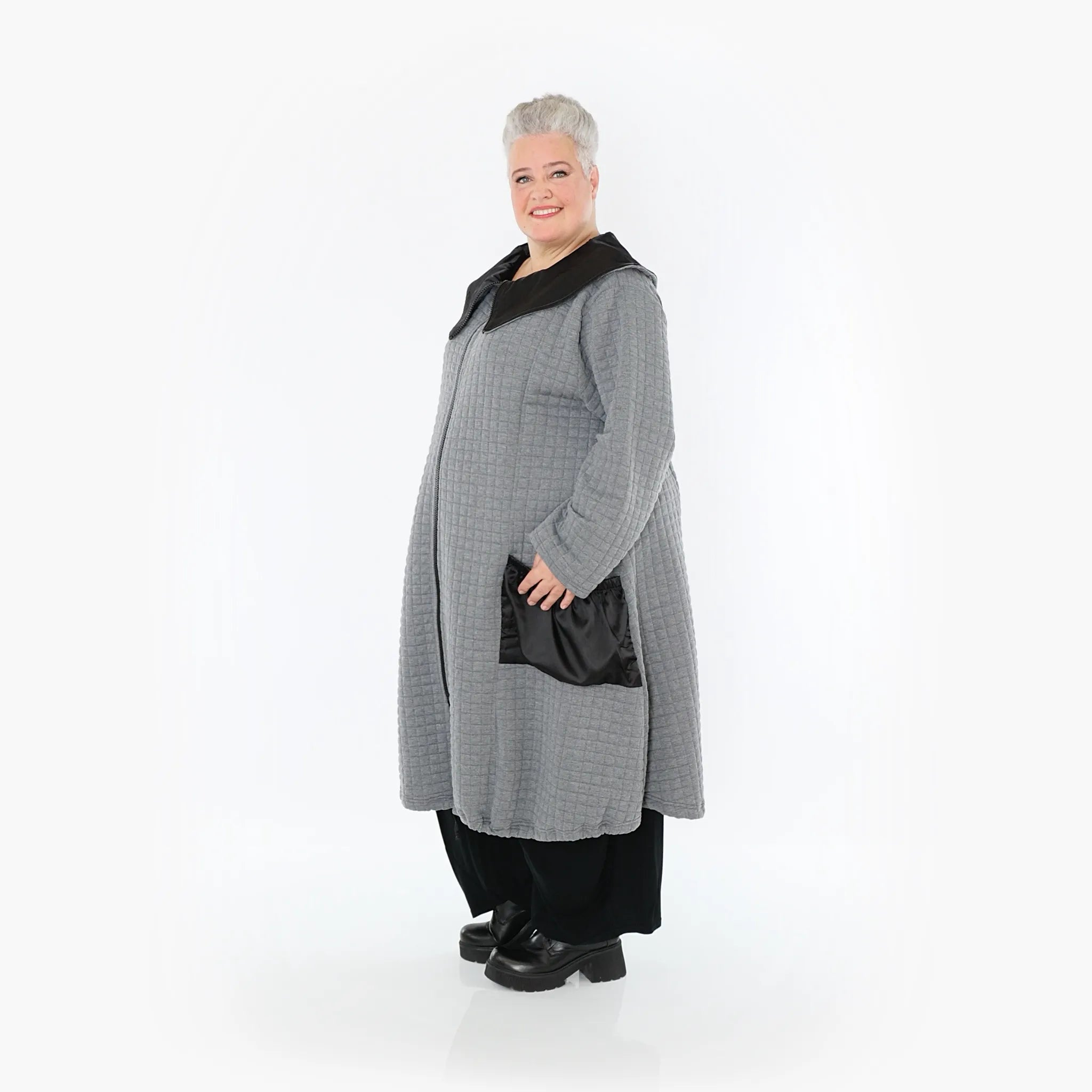 AKH Fashion Mantel 7004 Monique, Grau/Schwarz