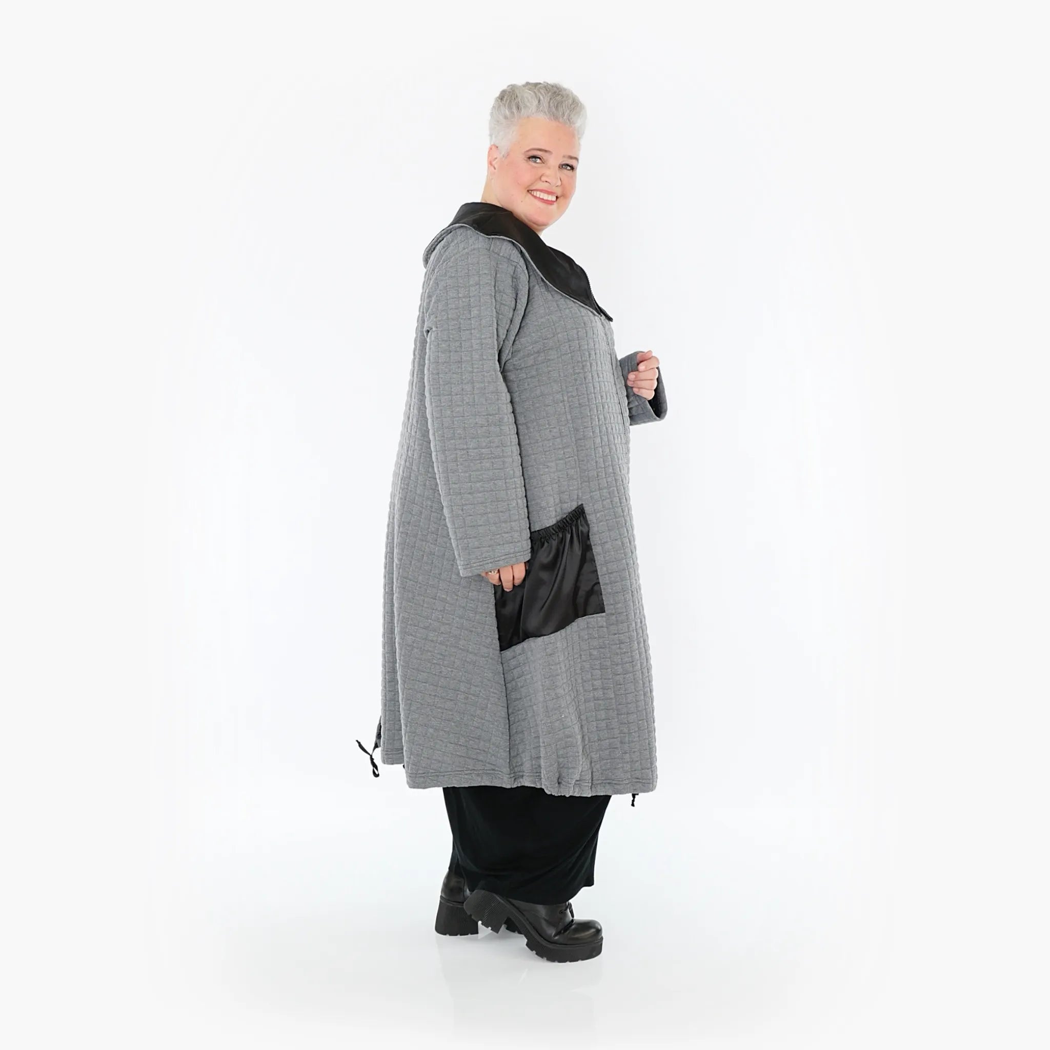 AKH Fashion Mantel 7004 Monique, Grau/Schwarz