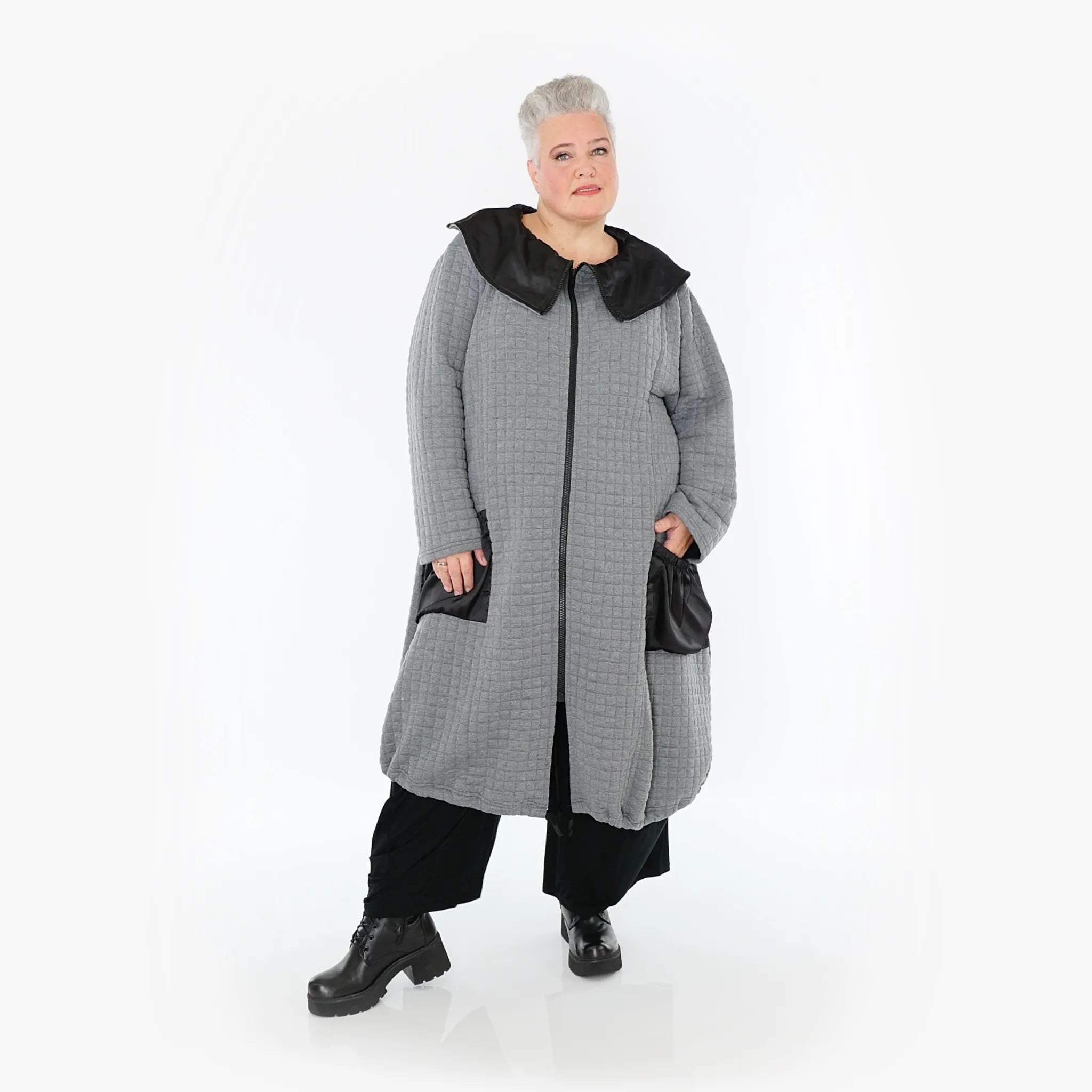 AKH Fashion Mantel 7004 Monique, Grau/Schwarz