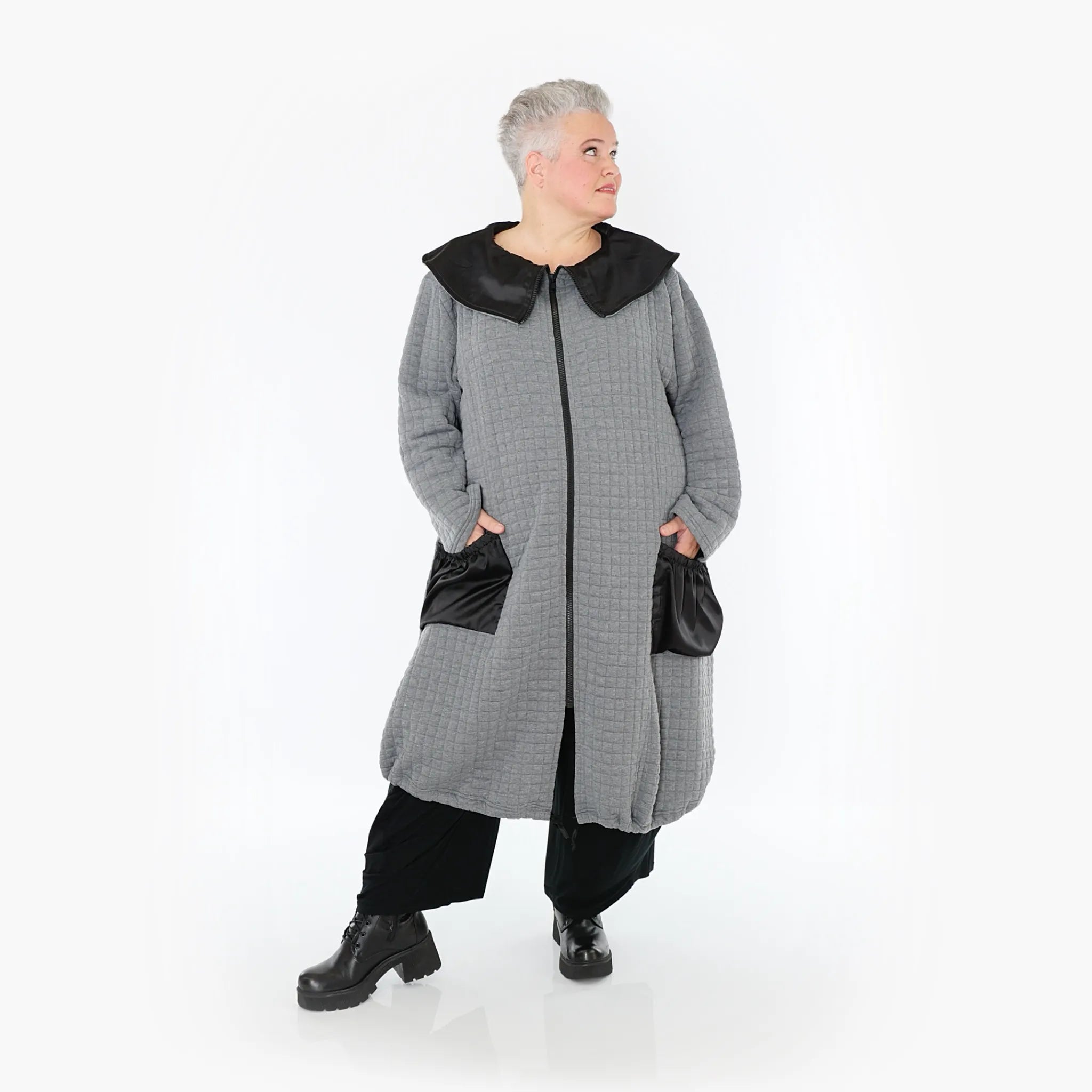 AKH Fashion Mantel 7004 Monique, Grau/Schwarz