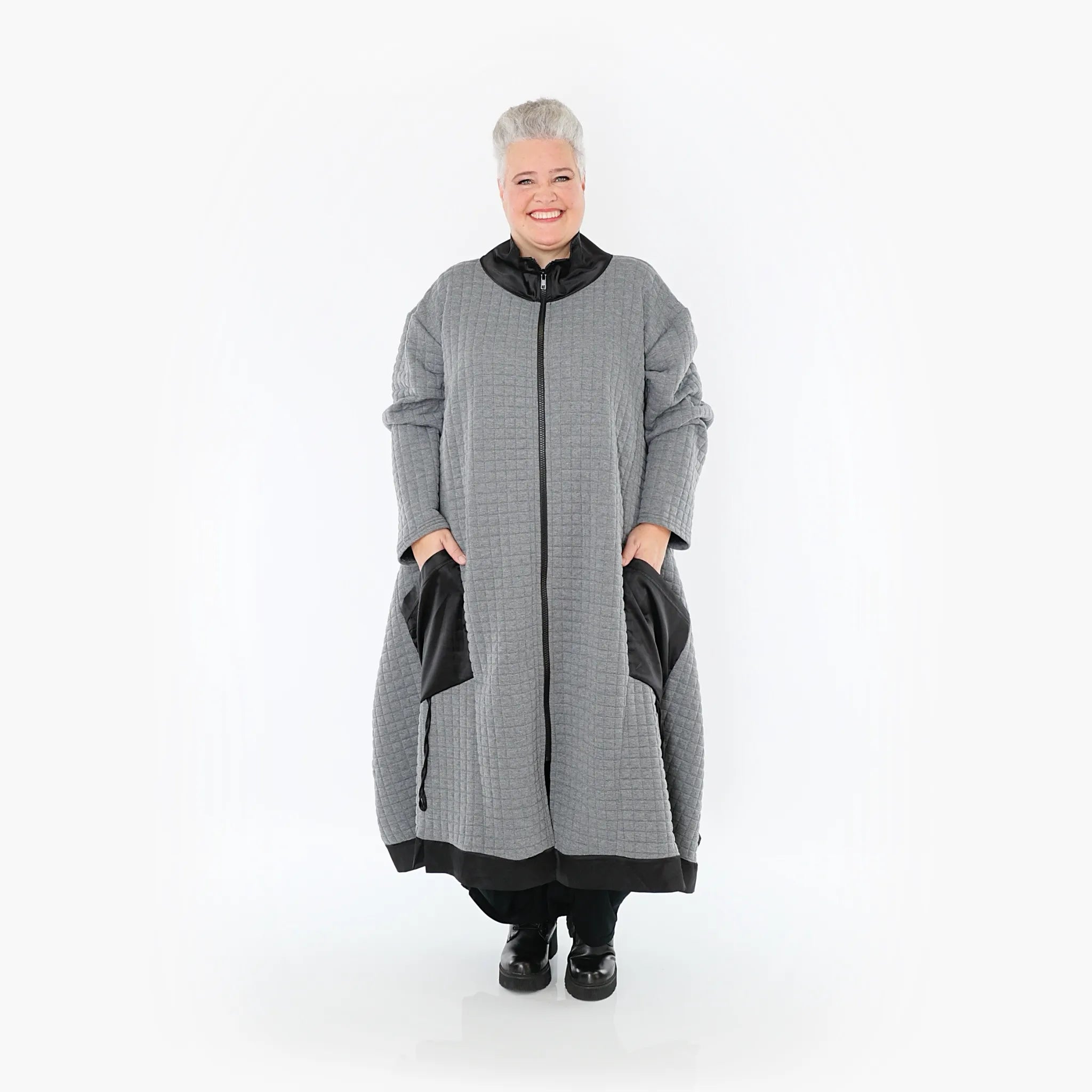 AKH Fashion Mantel 7005 Monique, Grau/Schwarz