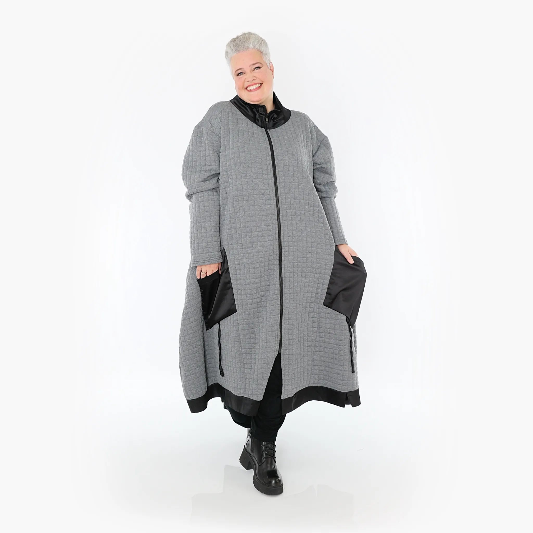 AKH Fashion Mantel 7005 Monique, Grau/Schwarz