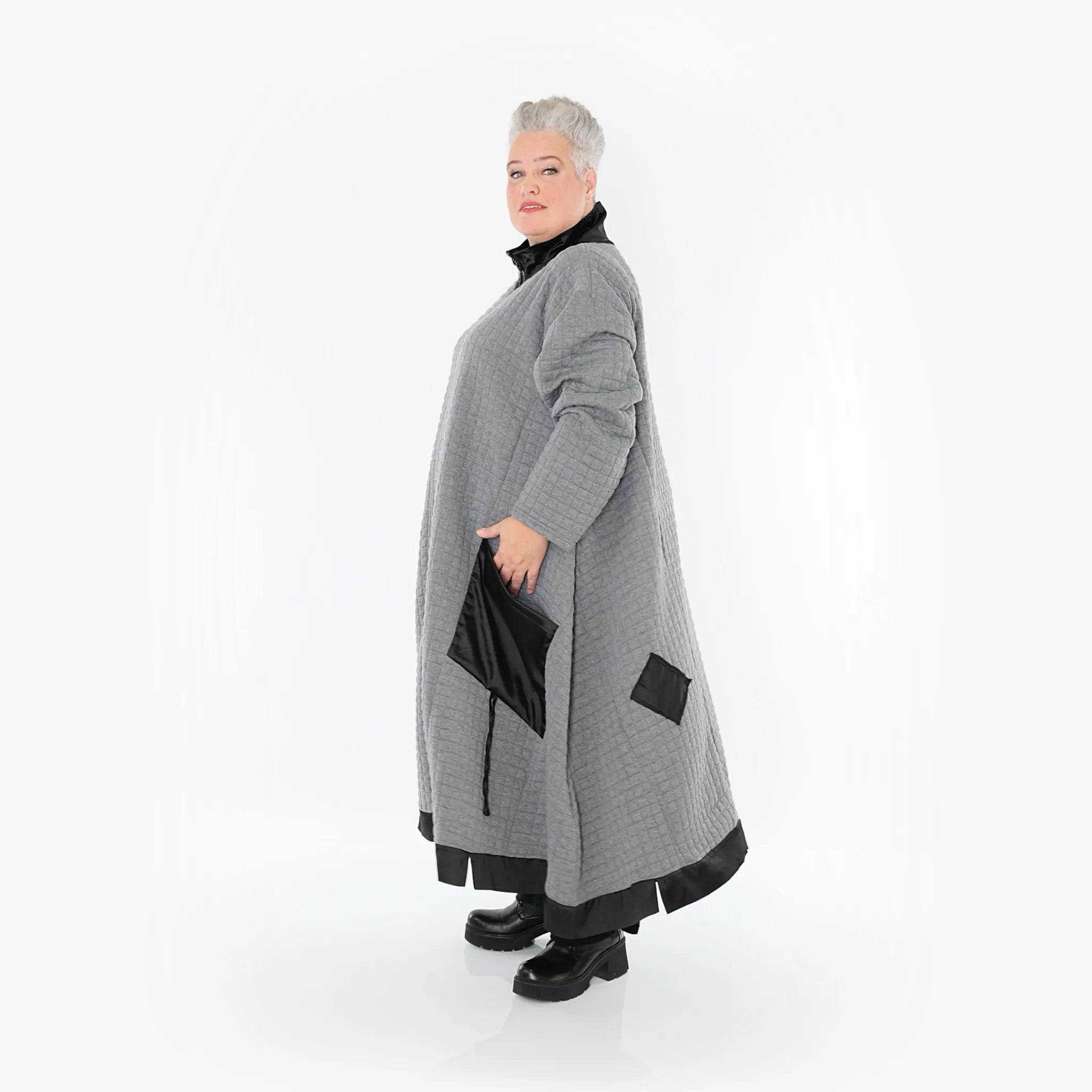 AKH Fashion Mantel 7005 Monique, Grau/Schwarz
