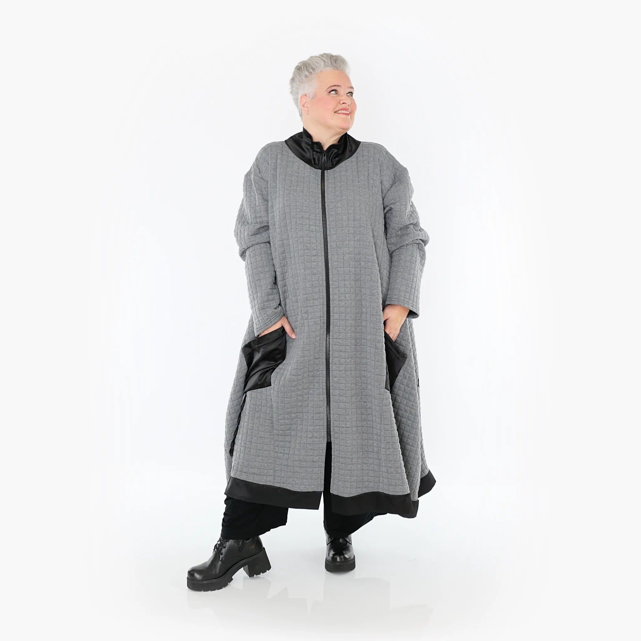 AKH Fashion Mantel 7005 Monique, Grau/Schwarz