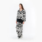 Pantalon AKH Fashion 8069, blanc-noir