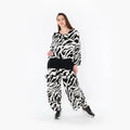 Pantalon AKH Fashion 8069, blanc-noir