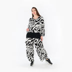Pantalon AKH Fashion 8069, blanc-noir
