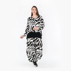 Pantalon AKH Fashion 8069, blanc-noir