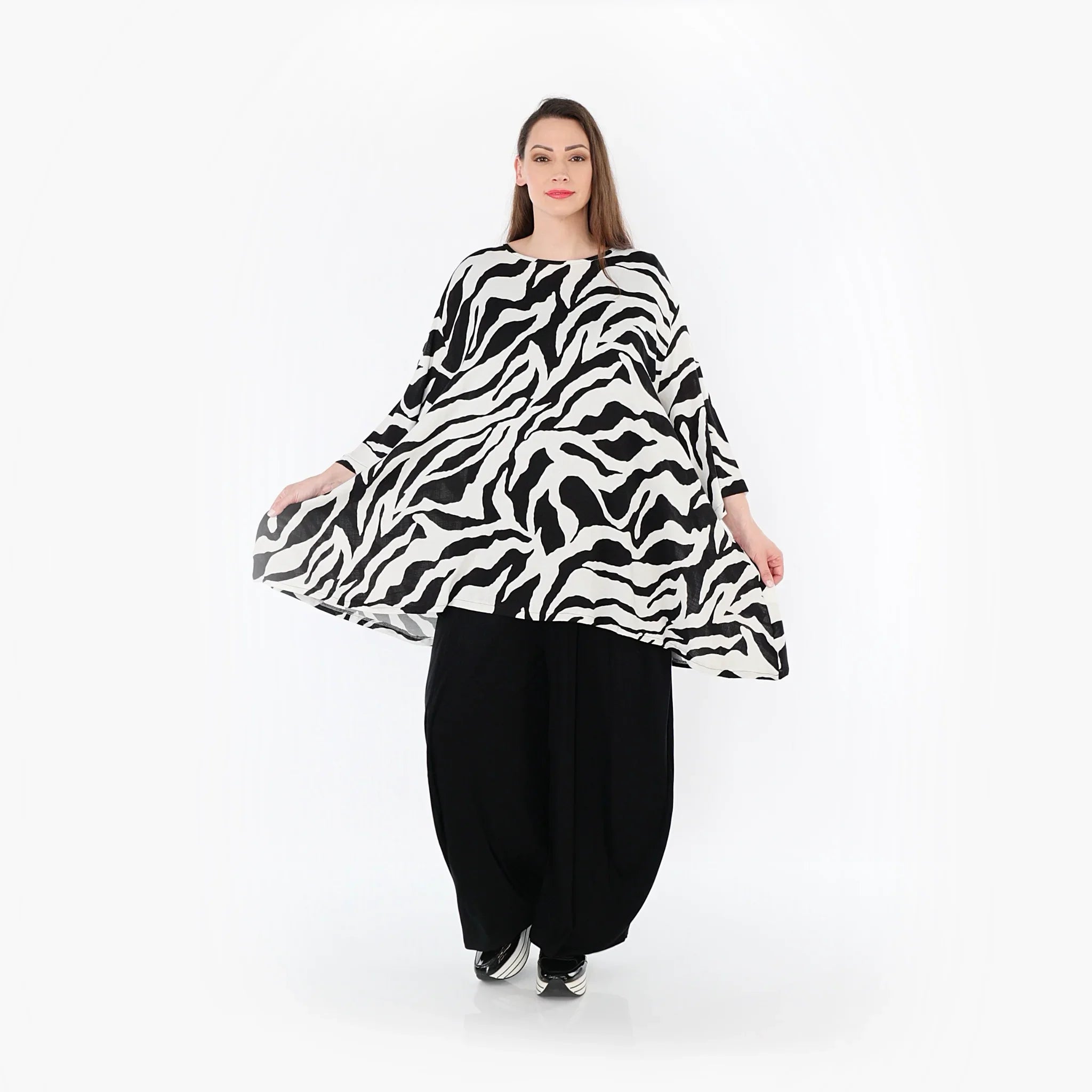 Chemise AKH Fashion 593 Big, blanc-noir