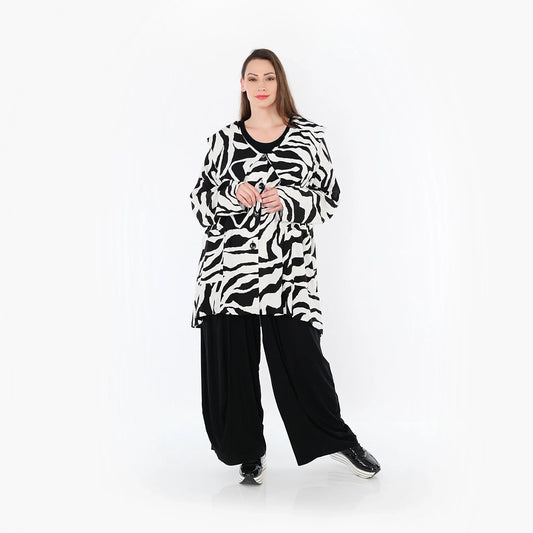 AKH Fashion 6070 Jacke, Weiß-Schwarz