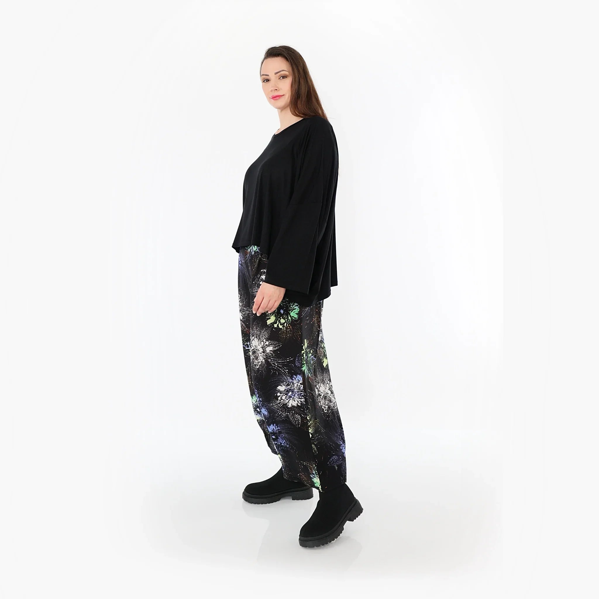 AKH Fashion · Hose · FlowerPower · 7070 · Schwarz/Blau/Multi