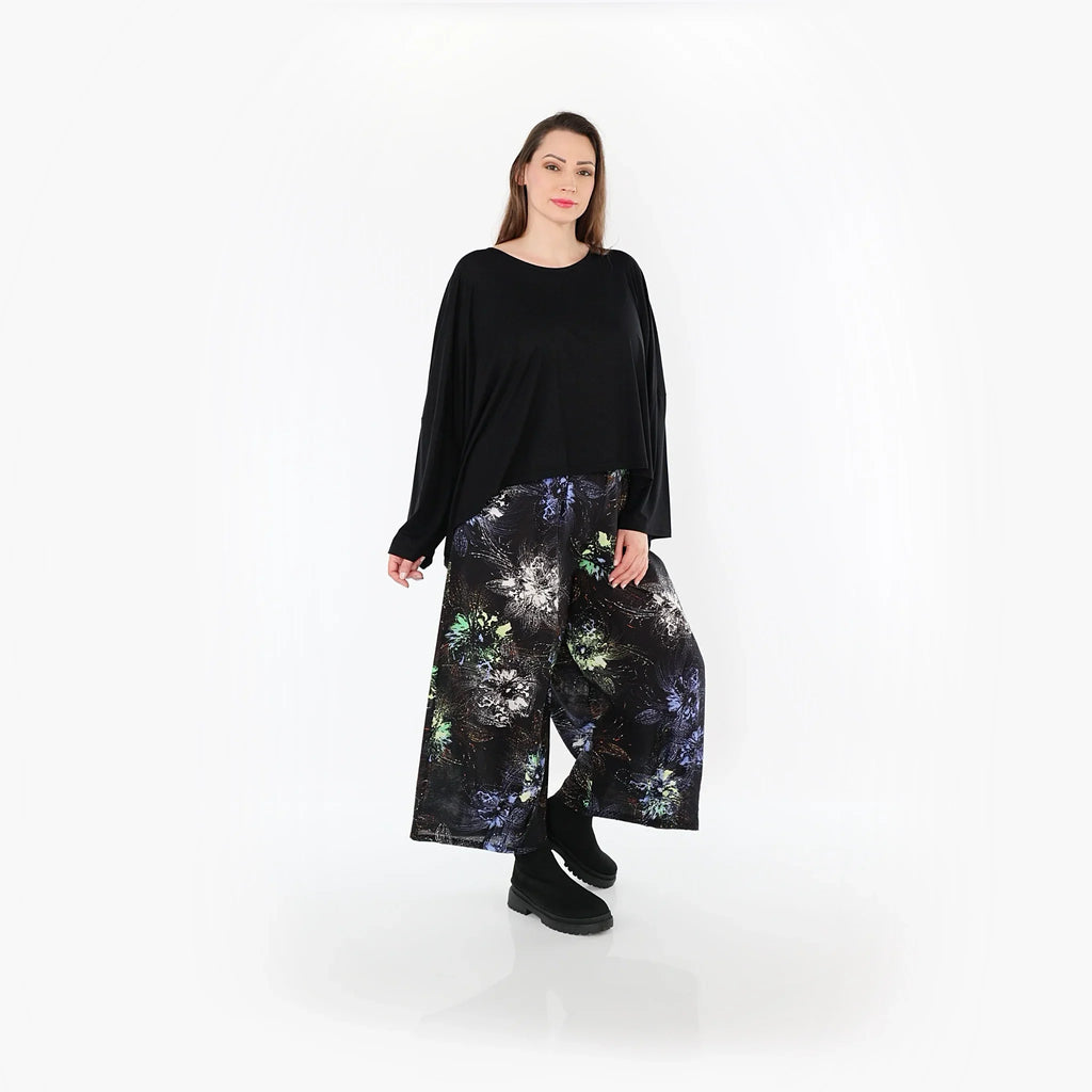 AKH Fashion · Hose · FlowerPower · 7070 · Schwarz/Blau/Multi