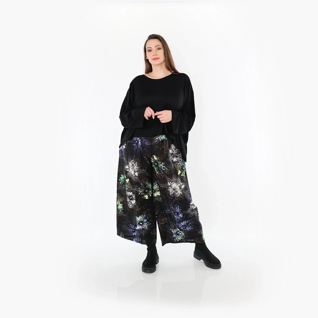 AKH Fashion · Hose · FlowerPower · 7070 · Schwarz/Blau/Multi