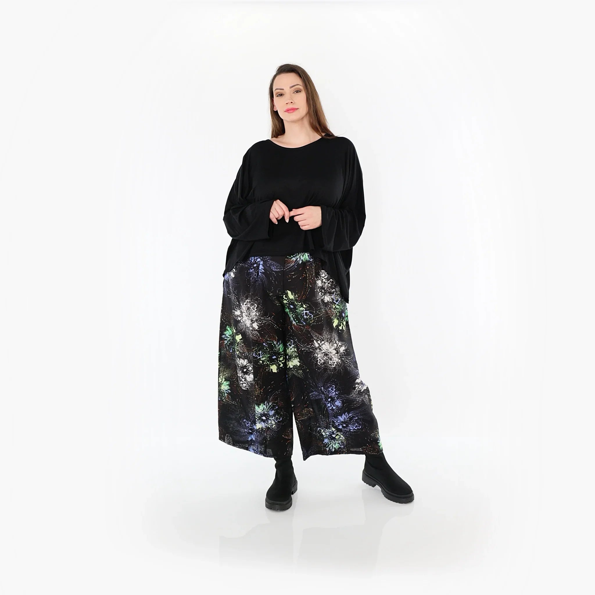 AKH Fashion · Hose · FlowerPower · 7070 · Schwarz/Blau/Multi