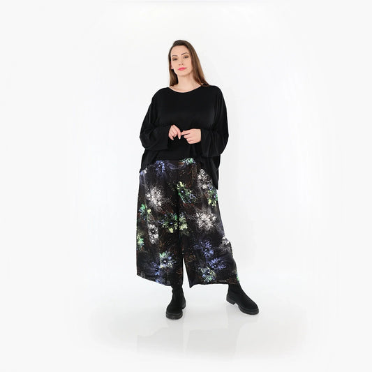 AKH Fashion 7070 Hose, Schwarz-Blau-Multi