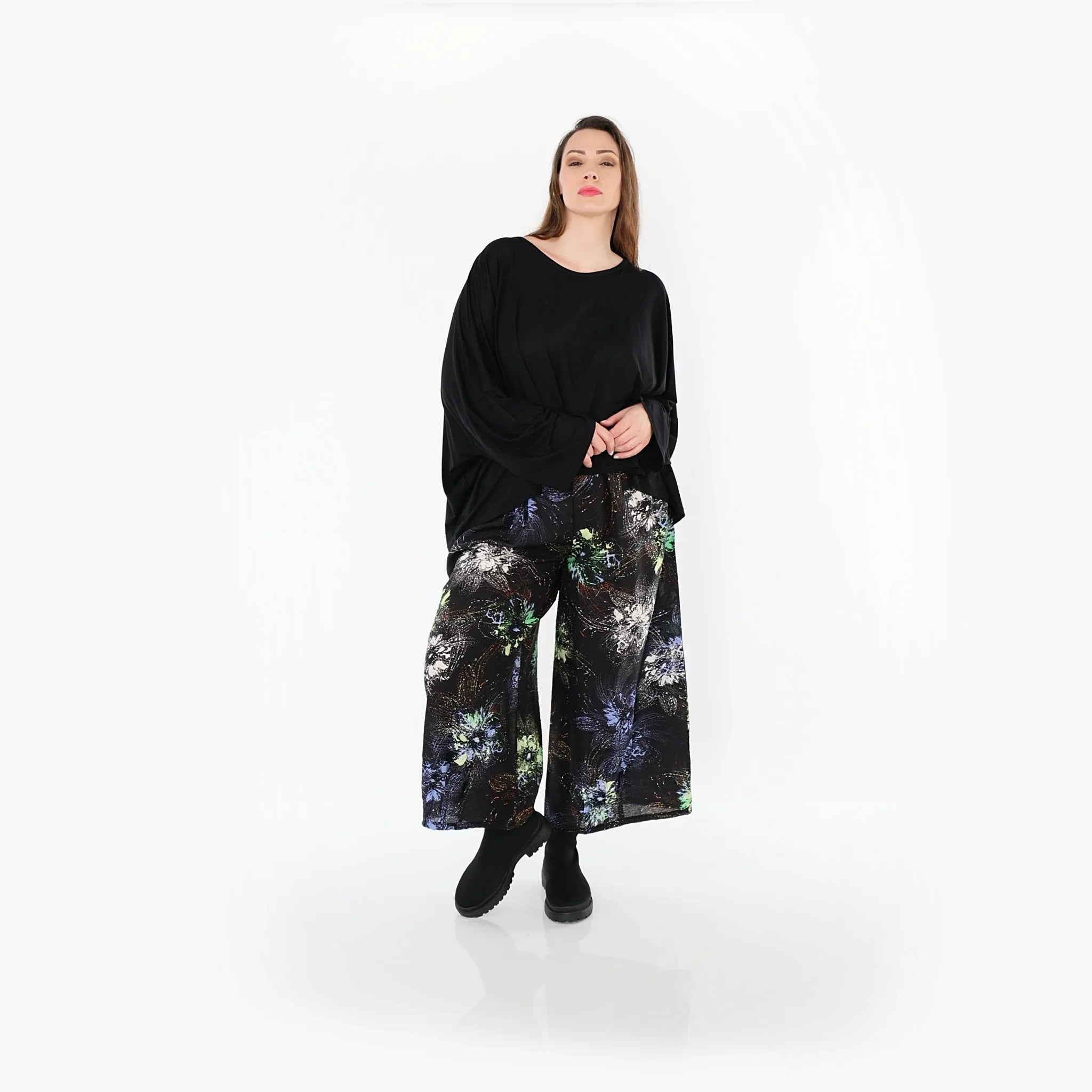 AKH Fashion · Hose · FlowerPower · 7070 · Schwarz/Blau/Multi
