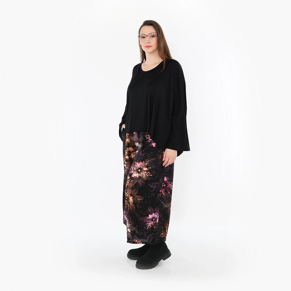 AKH Fashion · Hose · FlowerPower · 7070 · Schwarz/Fuchsia/Multi