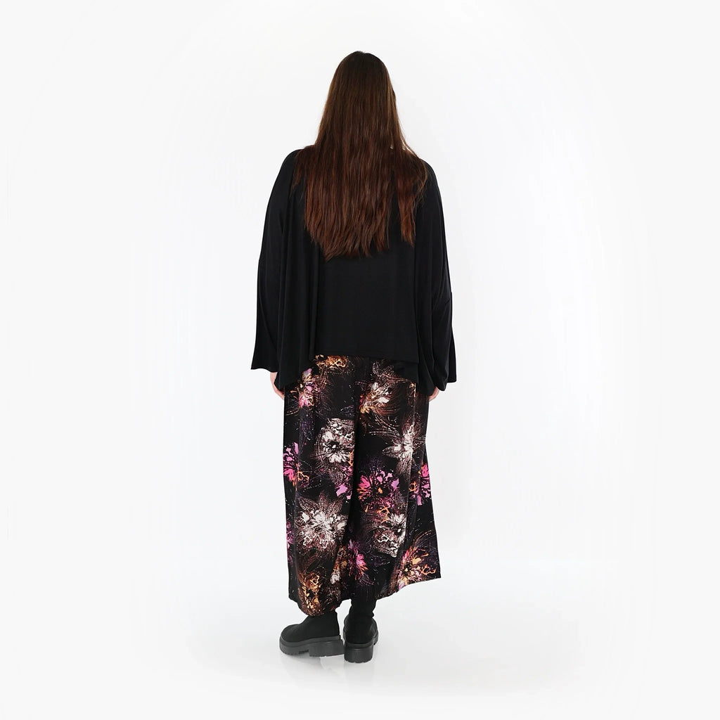 AKH Fashion · Hose · FlowerPower · 7070 · Schwarz/Fuchsia/Multi