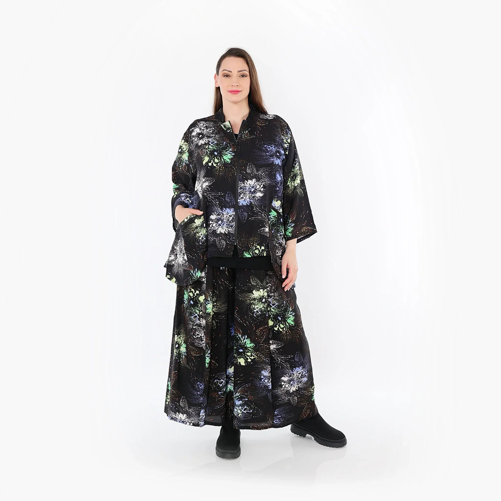 AKH Fashion · Jacke · FlowerPower · 6939 · Schwarz/Blau/Multi