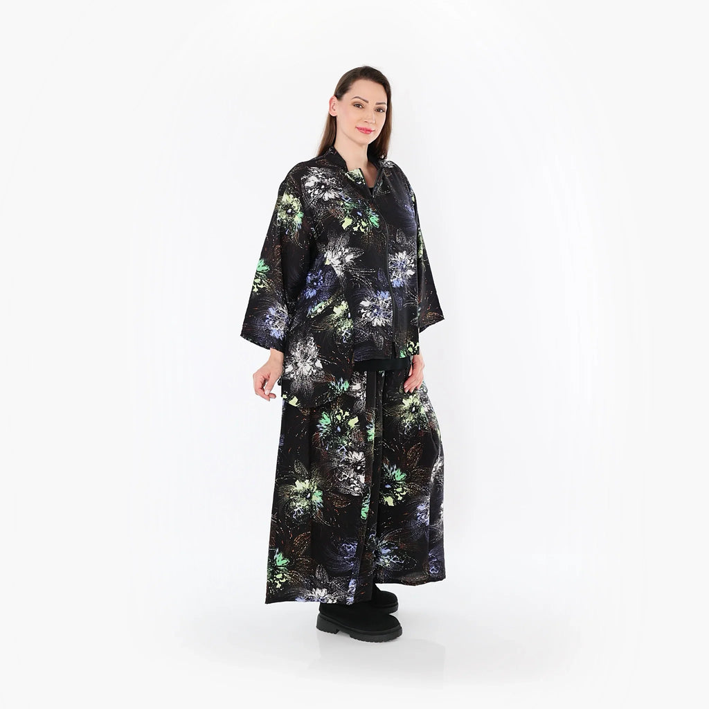 AKH Fashion · Jacke · FlowerPower · 6939 · Schwarz/Blau/Multi