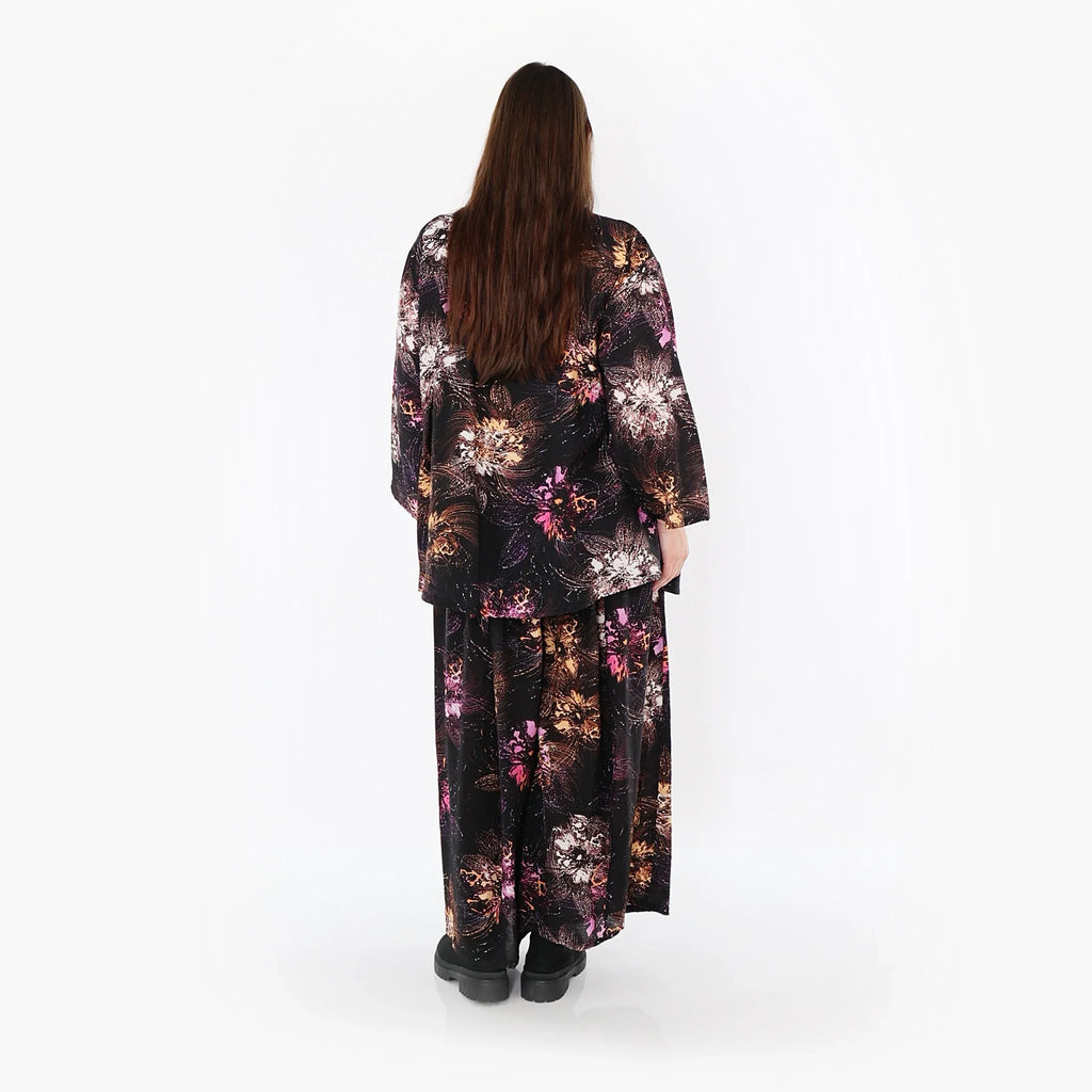 AKH Fashion · Hose · FlowerPower · 7089 · Schwarz/Fuchsia/Multi
