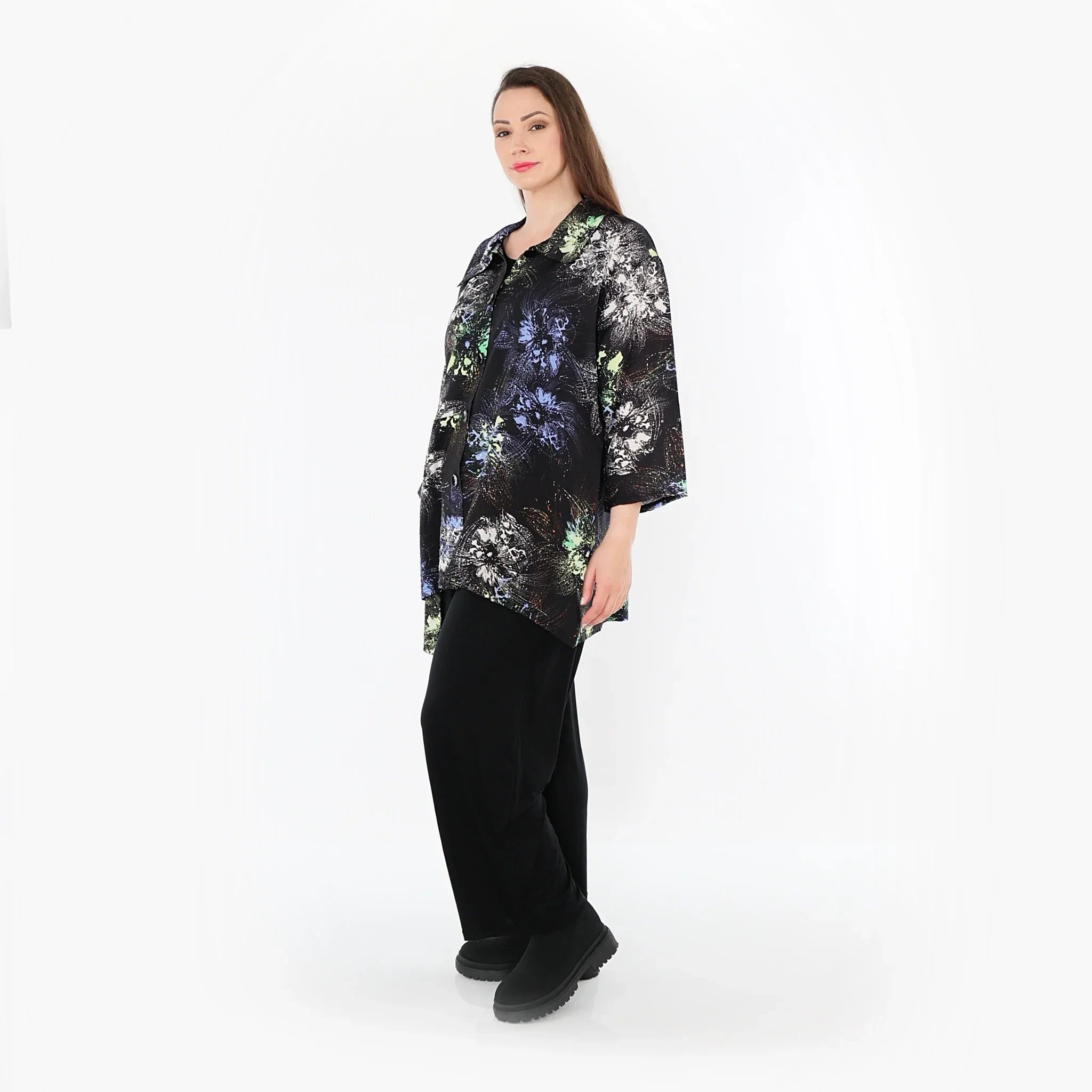 AKH Fashion 7090 Jacket, Black-Blue-Multi