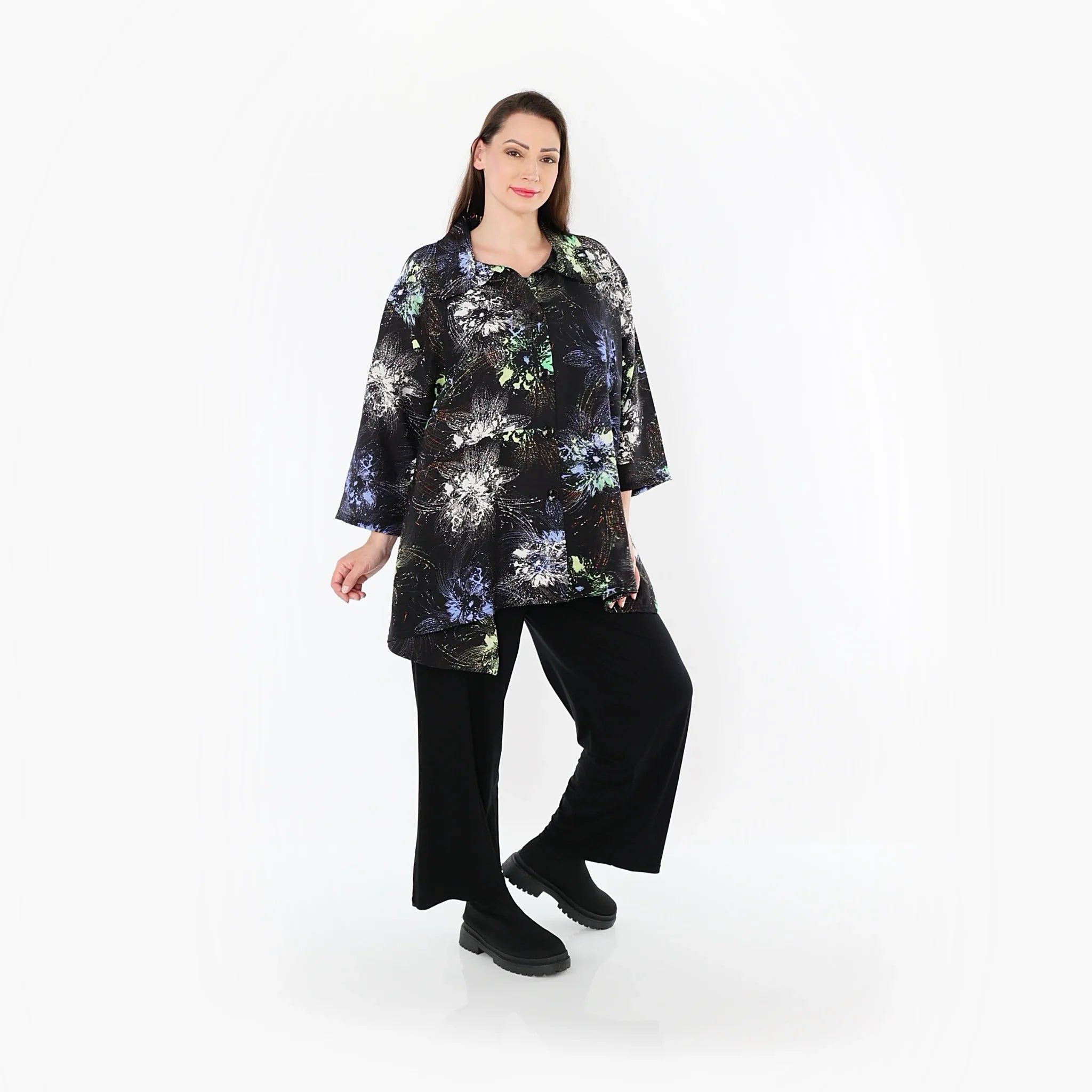 AKH Fashion 7090 Jacket, Black-Blue-Multi