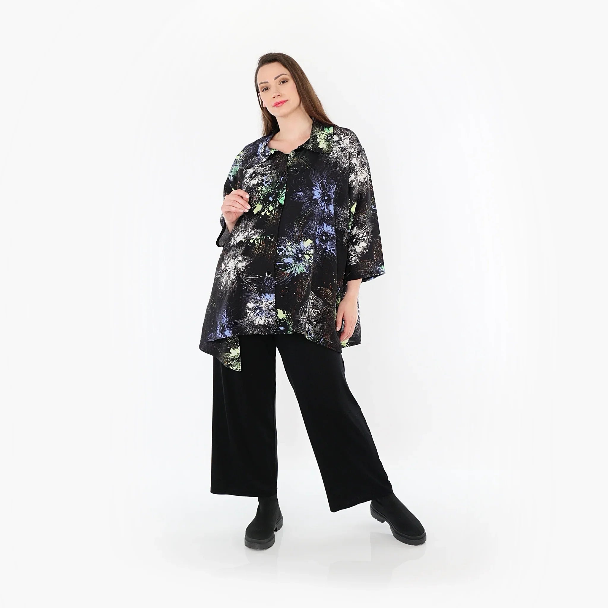 AKH Fashion 7090 Jacket, Black-Blue-Multi
