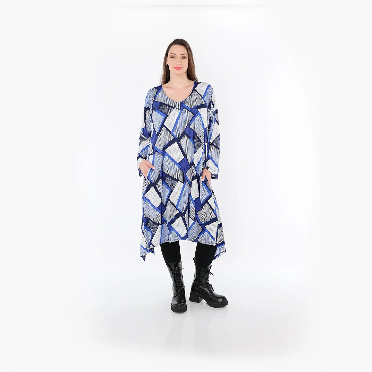 AKH Fashion 7108 Big Shirt, Blau-Weiß-Marine