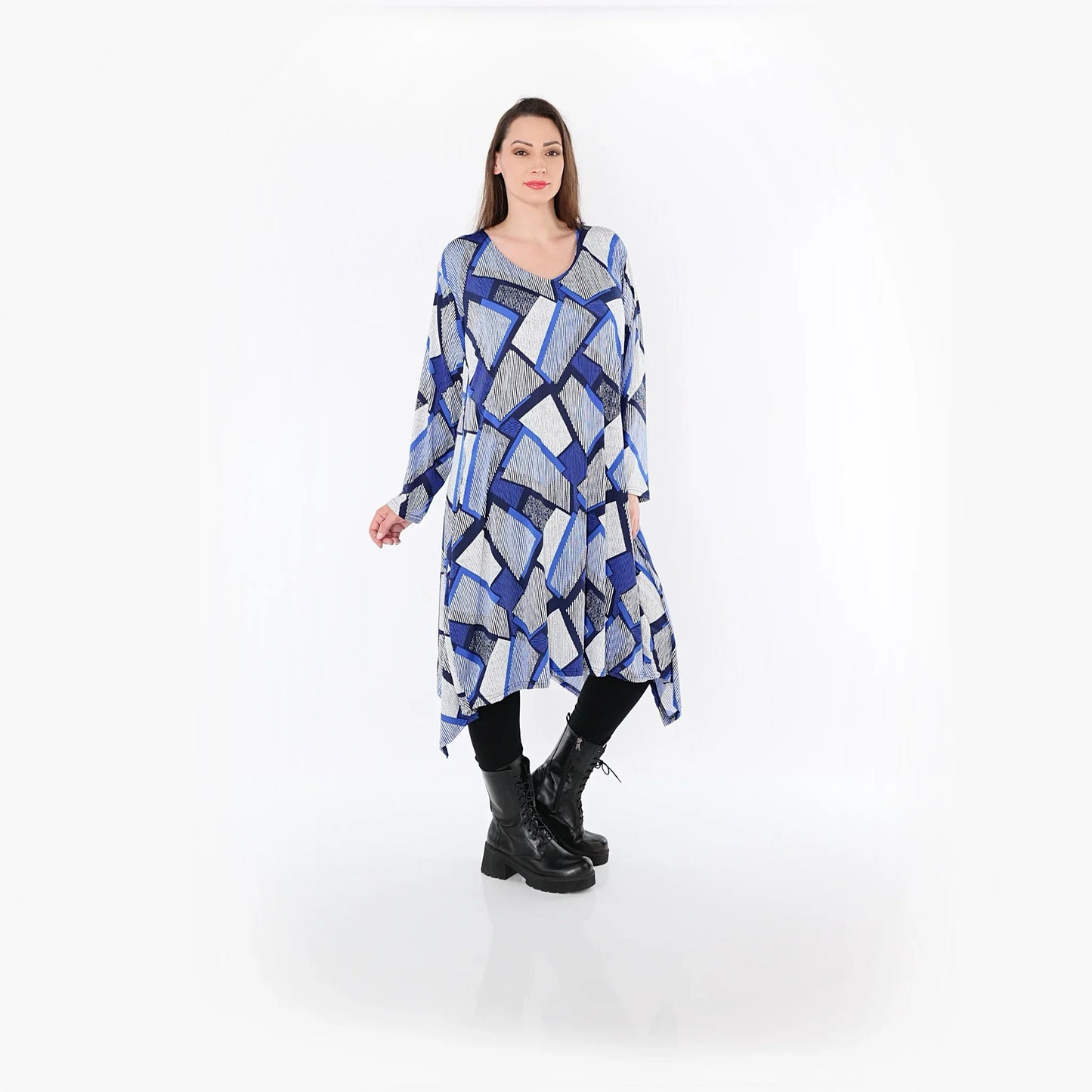 AKH Fashion 7108 Big Shirt, Blau-Weiß-Marine