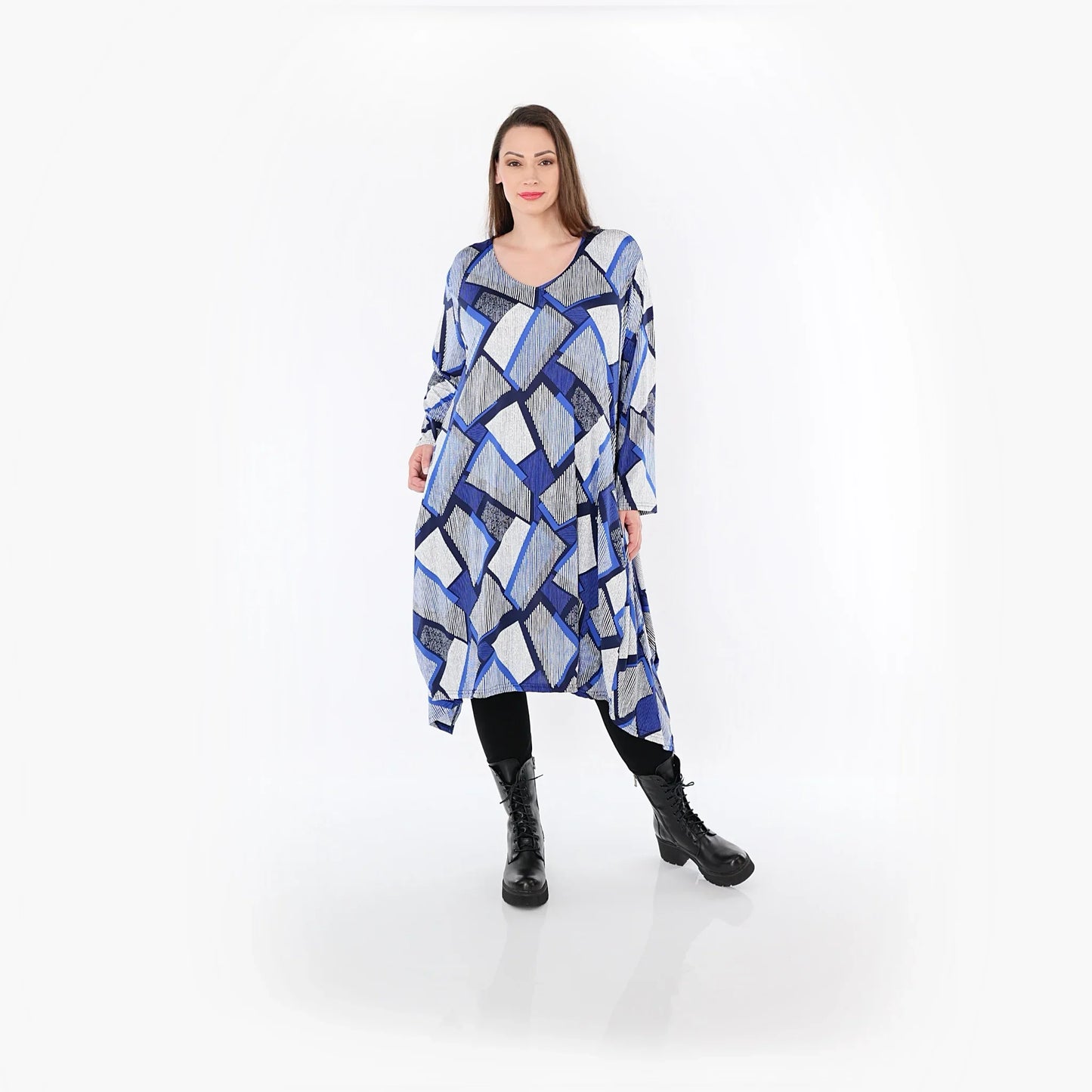 AKH Fashion 7108 Big Shirt, Blau-Weiß-Marine