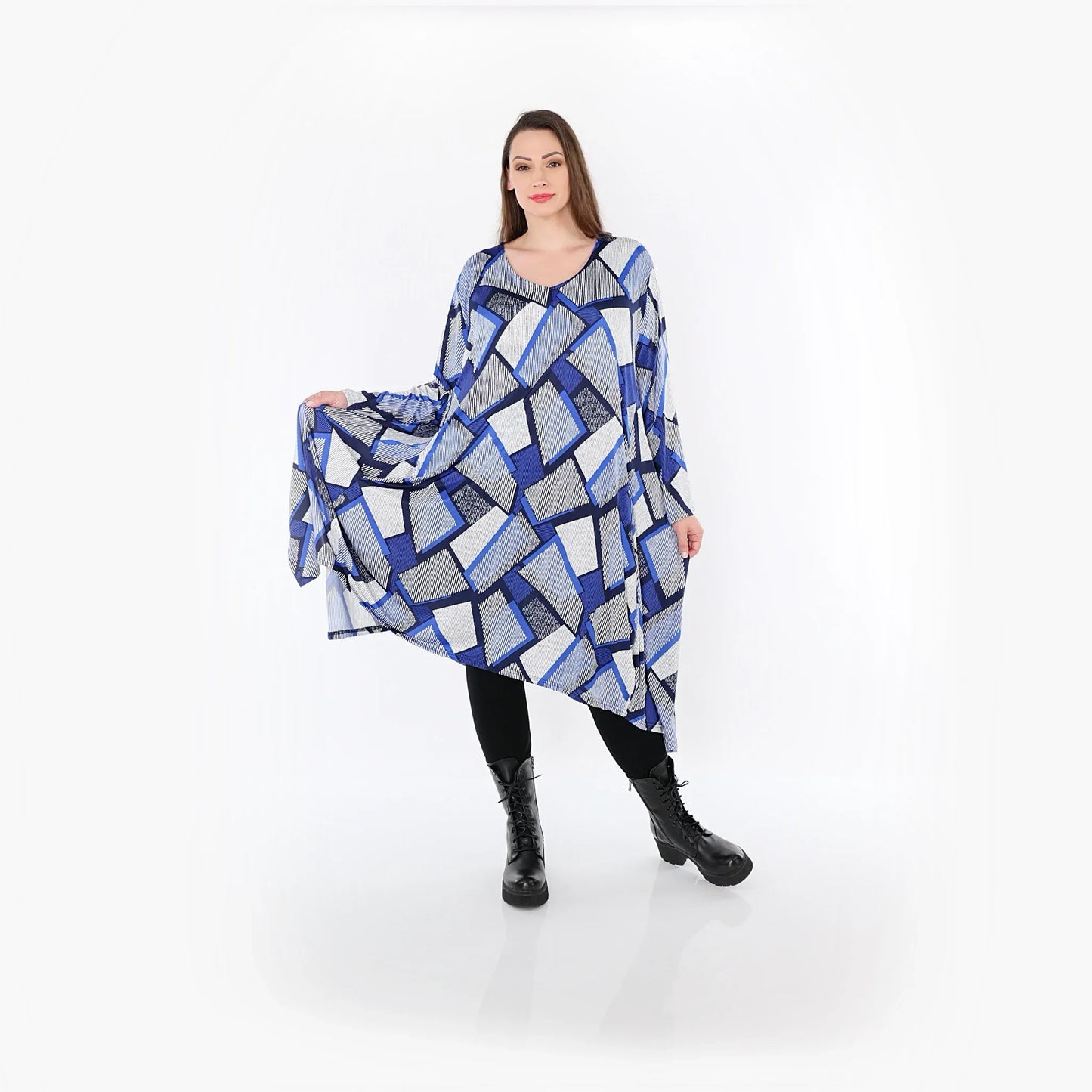 AKH Fashion 7108 Big Shirt, Blau-Weiß-Marine