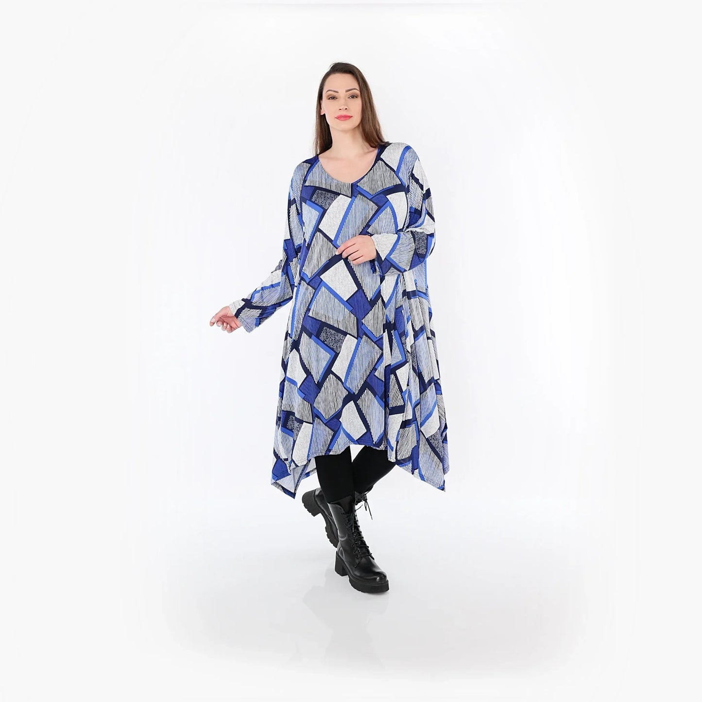 AKH Fashion 7108 Big Shirt, Blau-Weiß-Marine