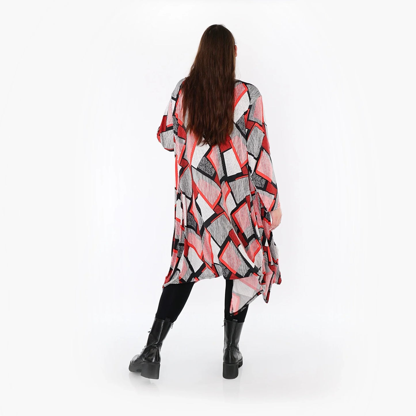 AKH Fashion 7108 Big Shirt, Rot-Weiß-Schwarz