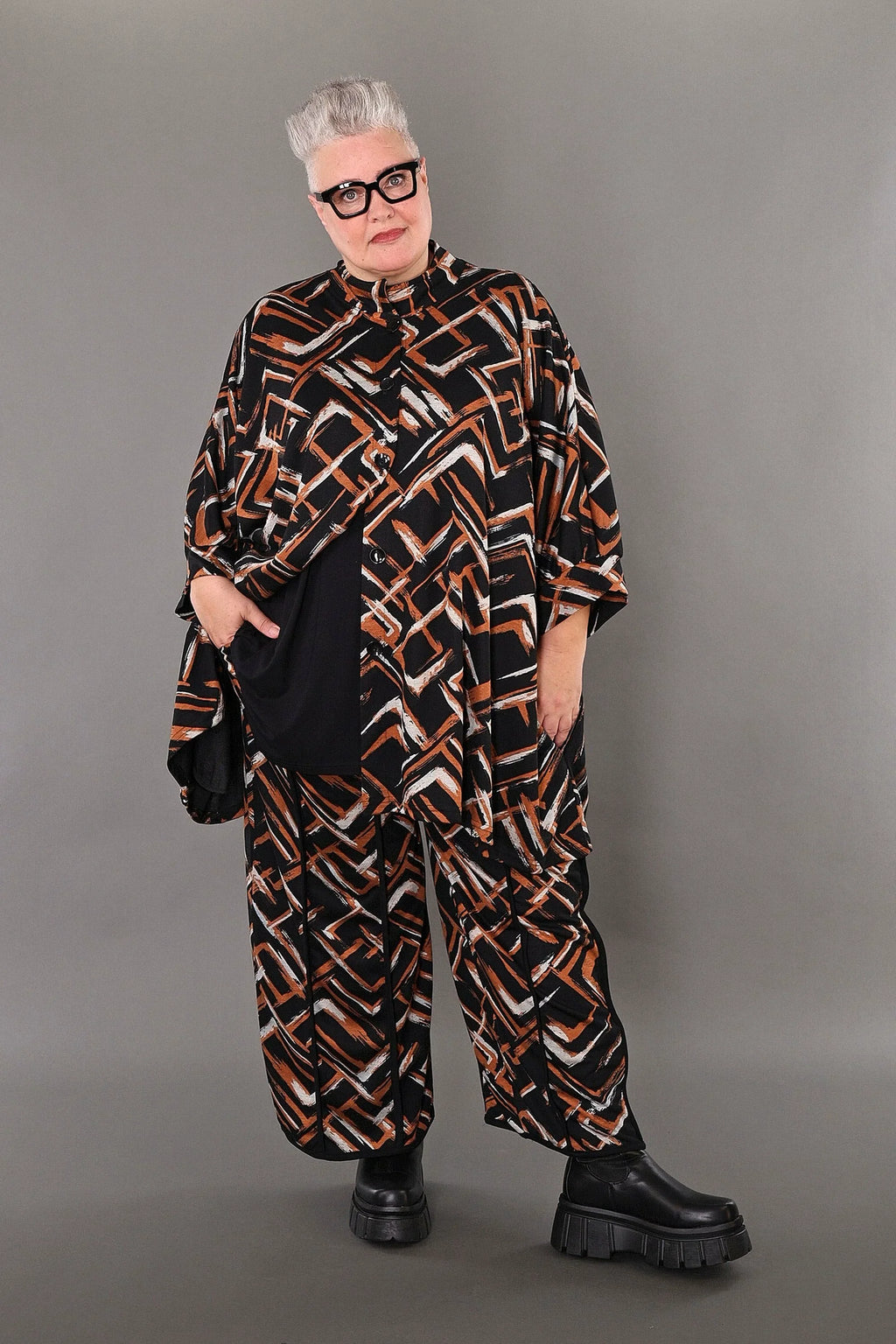 Veste AKH Fashion 7116, noir-cognac-blanc