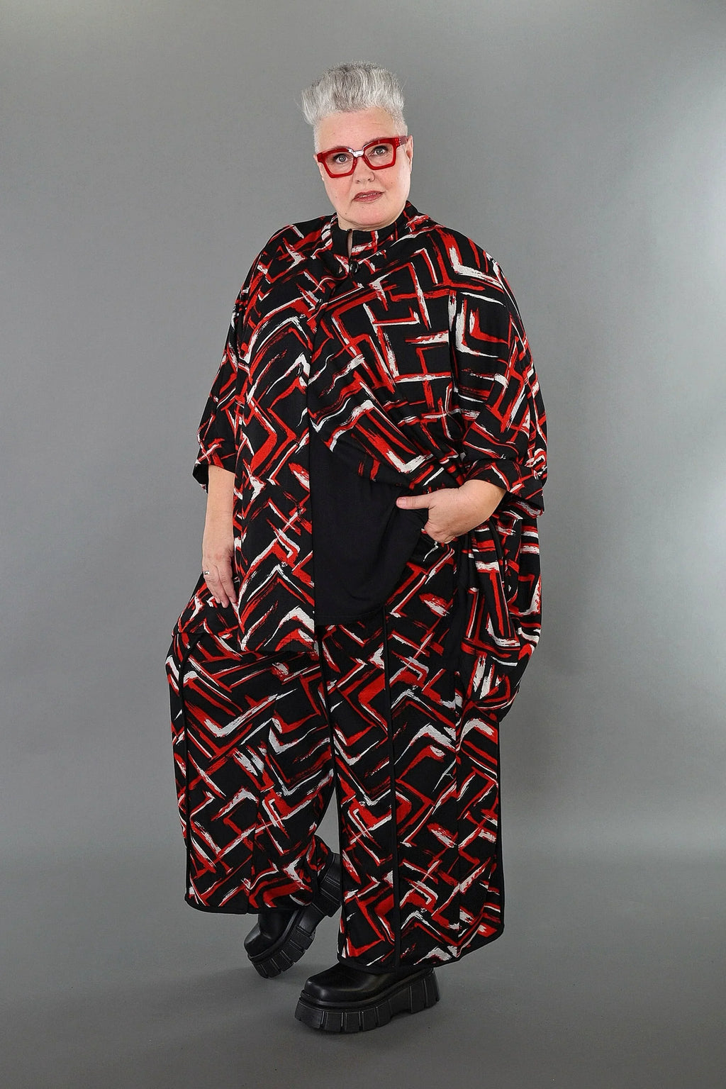 Veste AKH Fashion 7116, noir-rouge-blanc