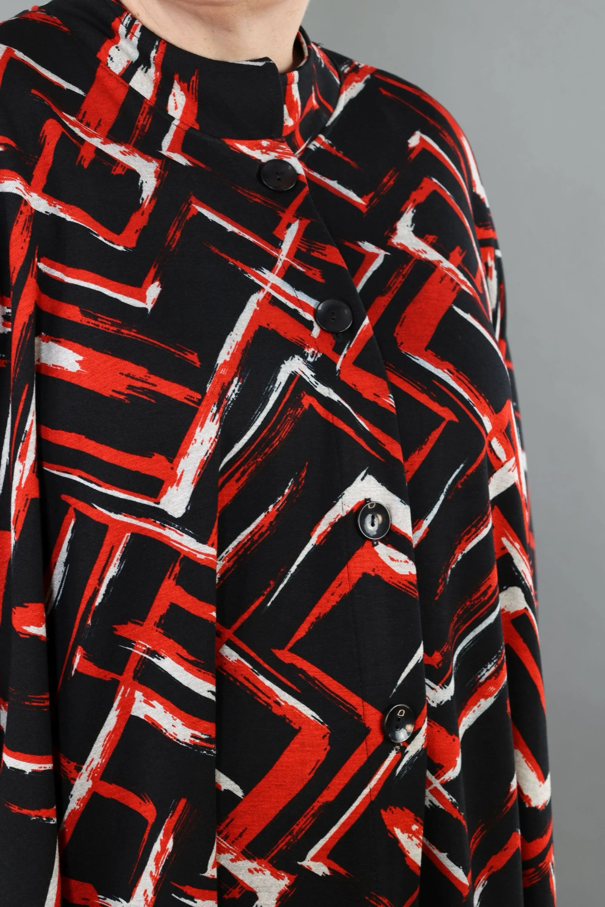 AKH Fashion 7116 Jacket, Black-Red-White