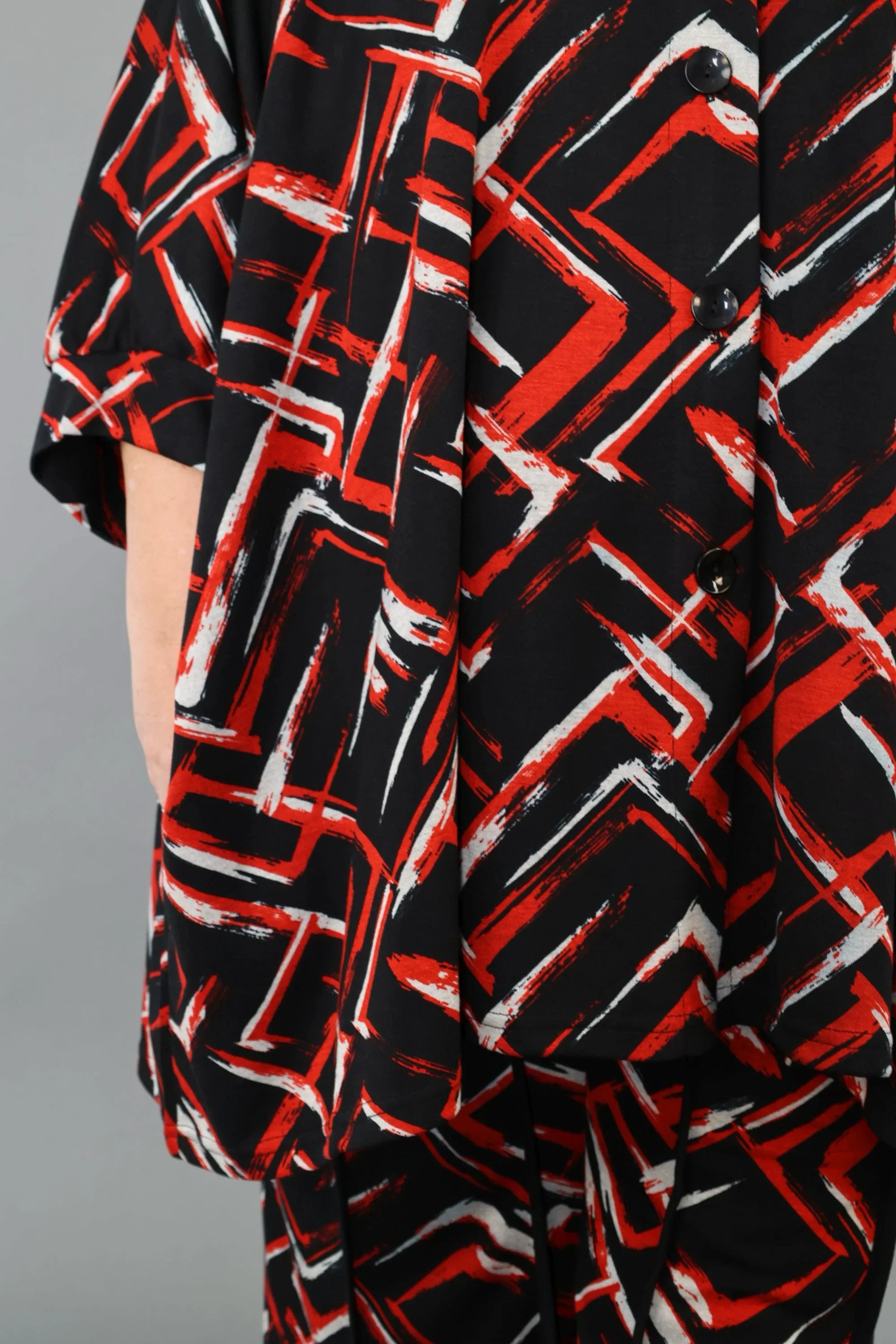Veste AKH Fashion 7116, noir-rouge-blanc