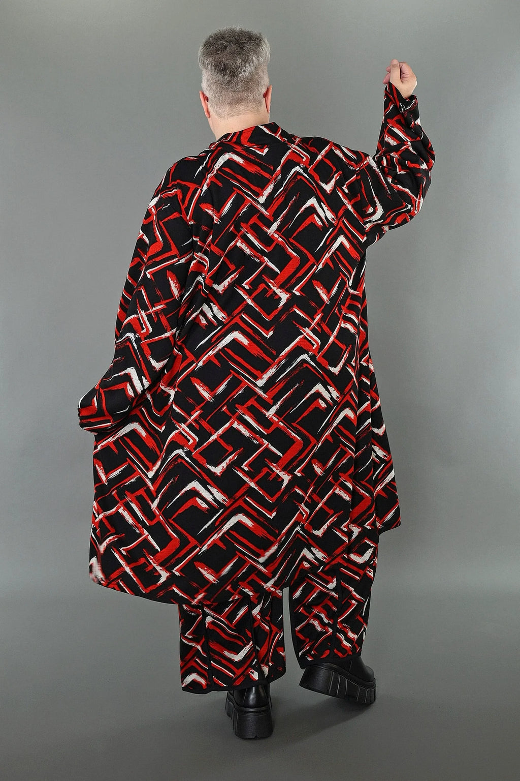 AKH Fashion · Jacke · Jacquelle · 7119 · Schwarz/Rot/Weiß