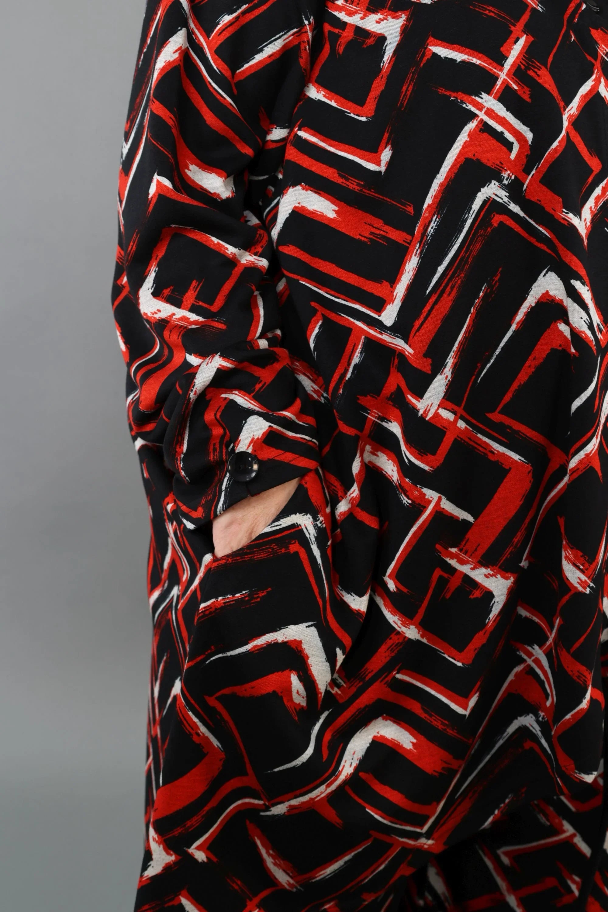 AKH Fashion 7119 Jacket, Black-Red-White