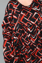 AKH Fashion · Kleid · Jacquelle · 7128 · Schwarz/Rot/Weiß