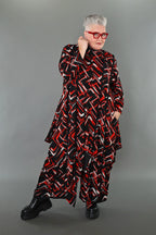 AKH Fashion · Bluse · Jacquelle · 7129 · Schwarz/Rot/Weiß