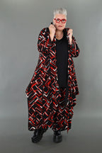 AKH Fashion · Bluse · Jacquelle · 7129 · Schwarz/Rot/Weiß