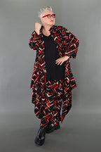 AKH Fashion · Bluse · Jacquelle · 7129 · Schwarz/Rot/Weiß