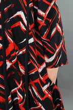 AKH Fashion · Bluse · Jacquelle · 7129 · Schwarz/Rot/Weiß