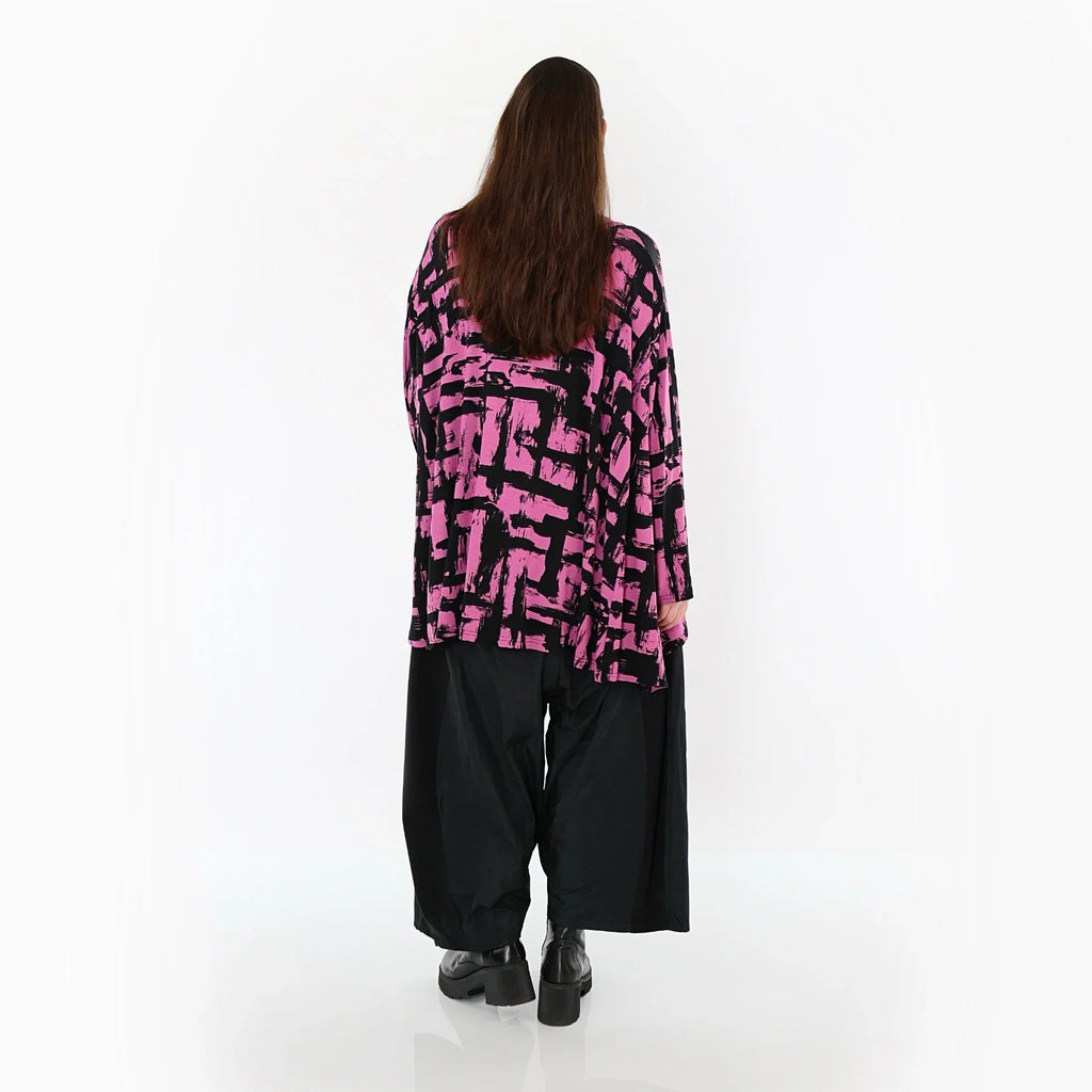 AKH Fashion 2593 Grand T-shirt, Fuchsia-Noir