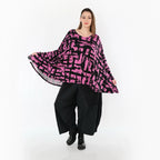 AKH Fashion 2593 Grand T-shirt, Fuchsia-Noir
