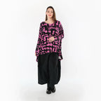 AKH Fashion 2593 Grand T-shirt, Fuchsia-Noir