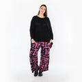 AKH Fashion 7007 Pantalon, Fuchsia-Noir