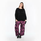 AKH Fashion 7007 Pantalon, Fuchsia-Noir